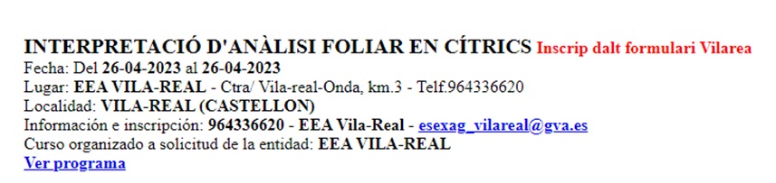  INTERPRETACIÓ D'ANÀLISI FOLIAR EN CÍTRICS 